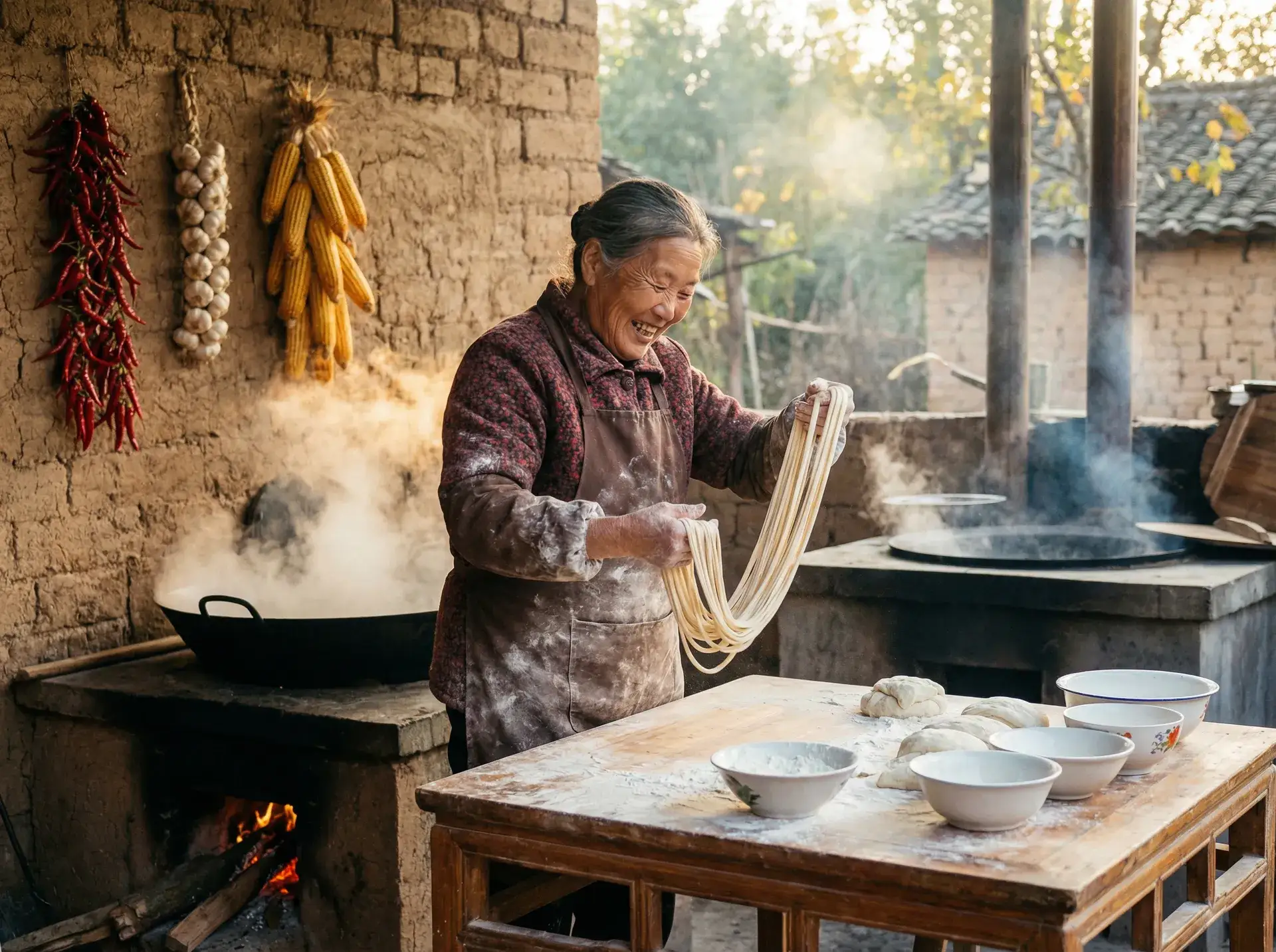 农家大嫂手擀面 - 曾经爱过我 乡村美食
